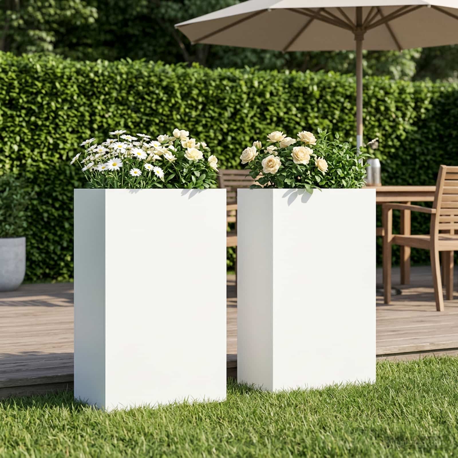 Vaso da giardino 2 pz Bianco 50 x 20 x 75 cm | homemem39