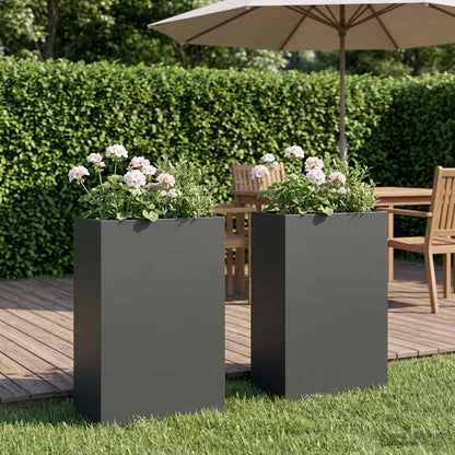 Vaso da giardino 2 pz Antracite 50 x 20 x 75 cm | homemem39