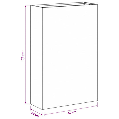 Vaso da giardino 2 pz Ruggine 50 x 20 x 75 cm Acciaio Corten | homemem39