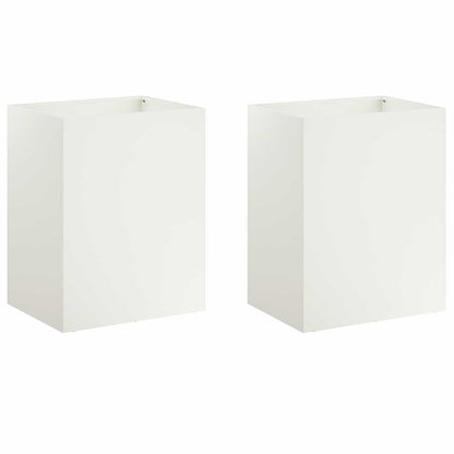 Vaso da giardino 2 pz Bianco 40 x 30 x 40 cm | homemem39