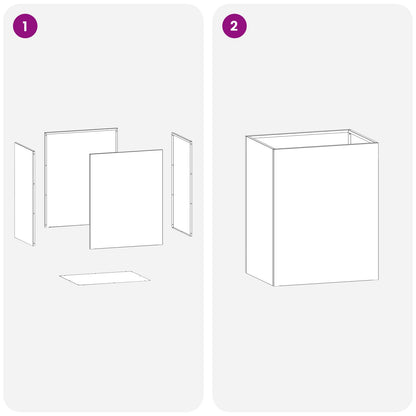 Vaso da giardino 2 pz Antracite 40 x 30 x 40 cm | homemem39