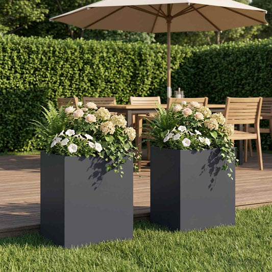Vaso da giardino 2 pz Antracite 40 x 30 x 40 cm