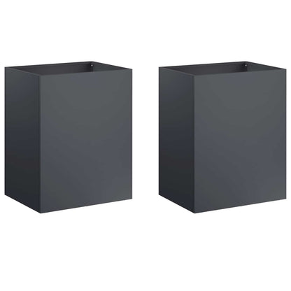 Vaso da giardino 2 pz Antracite 40 x 30 x 40 cm | homemem39
