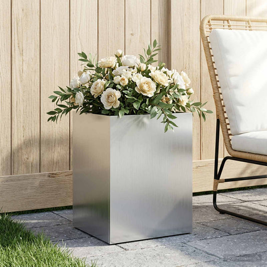 Vaso da giardino Argento 40 x 30 x 40 cm Acciaio zincato