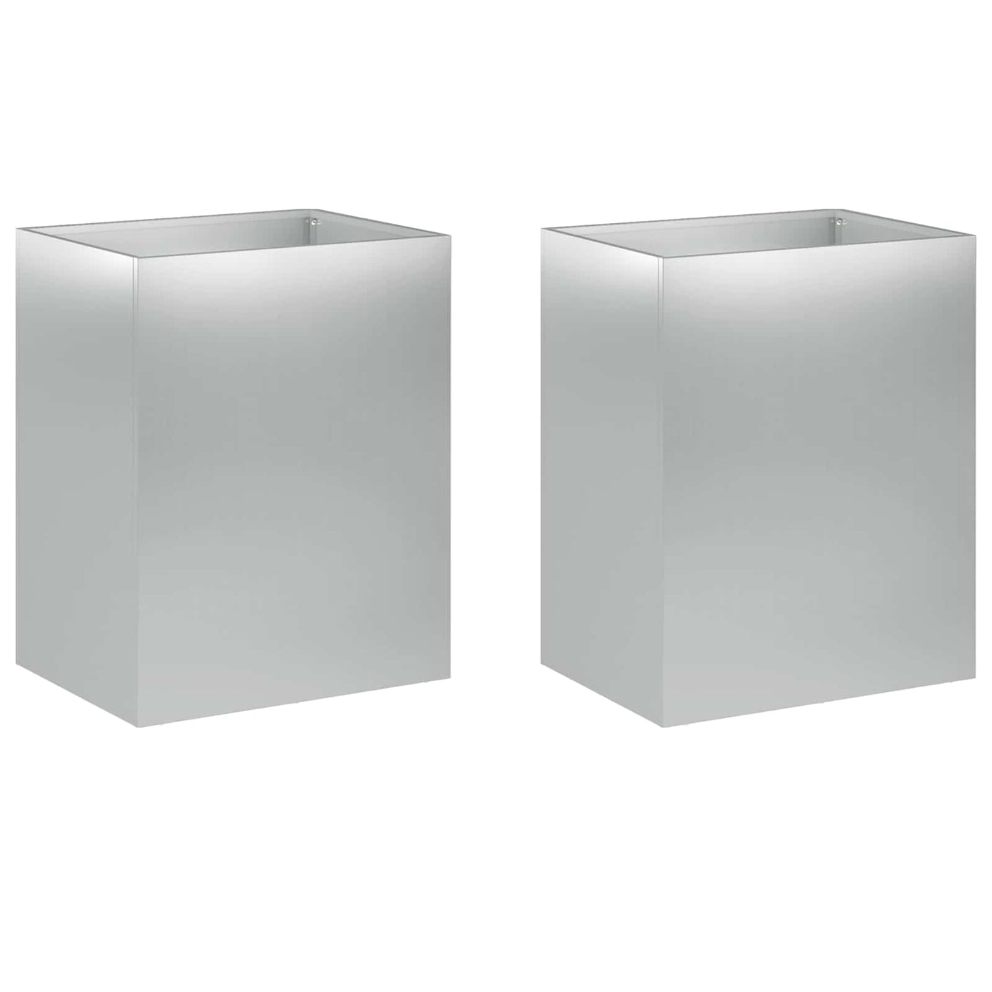 Vaso da giardino 2 pz Argento 40 x 30 x 40 cm Acciaio zincato