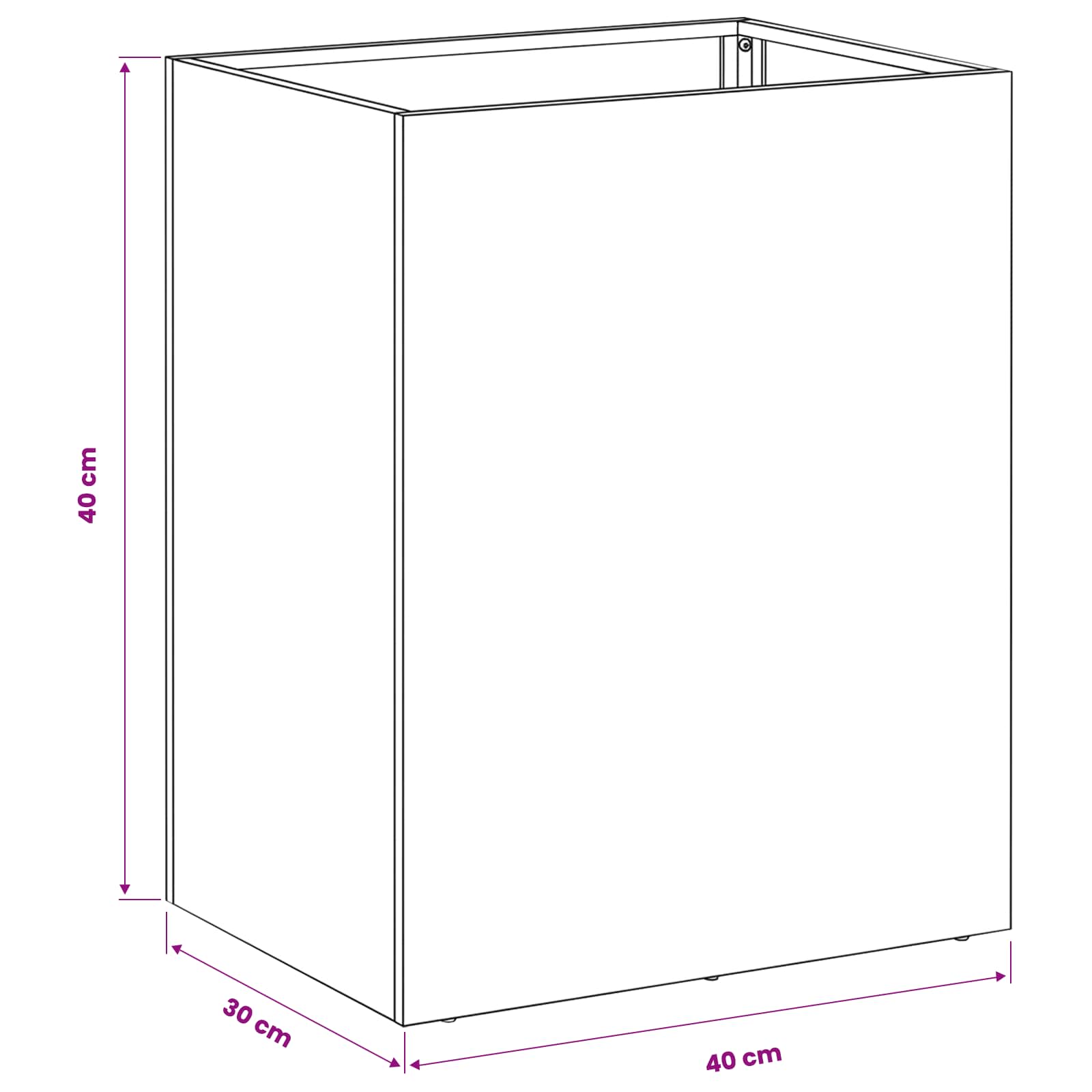 Vaso da giardino Ruggine 40 x 30 x 40 cm Acciaio Corten | homemem39