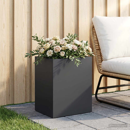 Vaso da giardino Nero 40 x 30 x 50 cm Acciaio laminato a freddo | homemem39