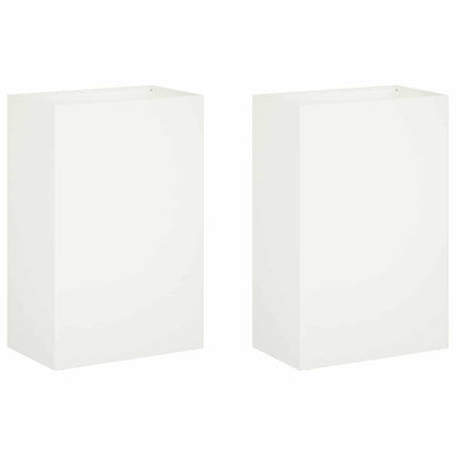 Vaso da giardino 2 pz Bianco 40 x 30 x 75 cm | homemem39