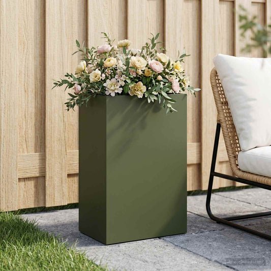 Vaso da giardino Verde Oliva 40 x 30 x 75 cm | homemem39