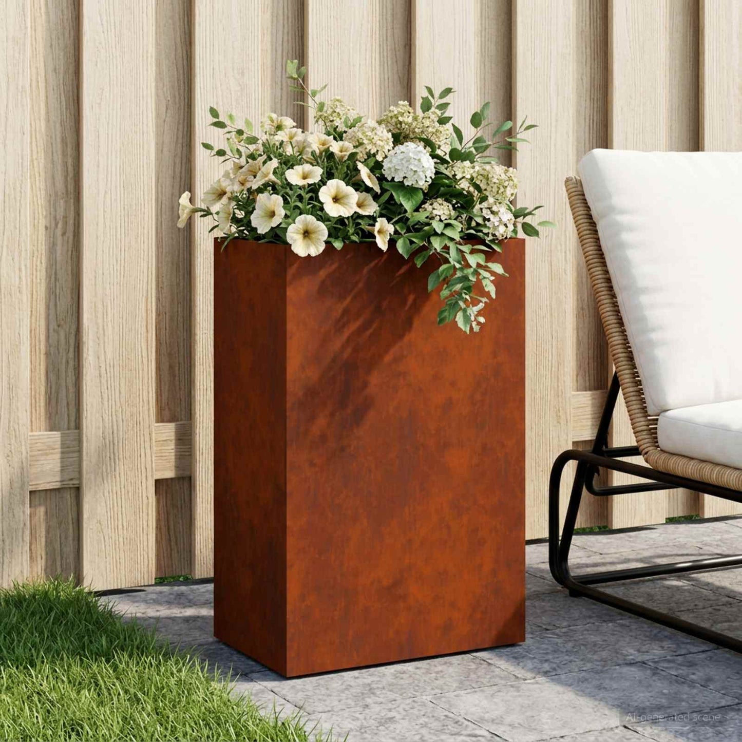 Vaso da giardino Ruggine 40 x 30 x 75 cm Acciaio Corten | homemem39