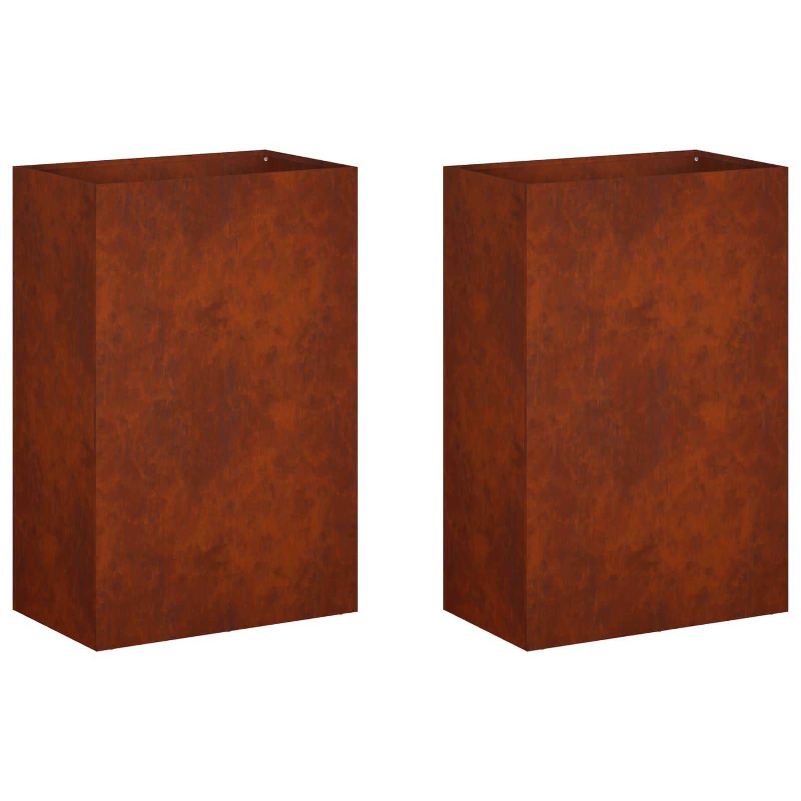 Vaso da giardino 2 pz Ruggine 40 x 30 x 75 cm Acciaio Corten | homemem39