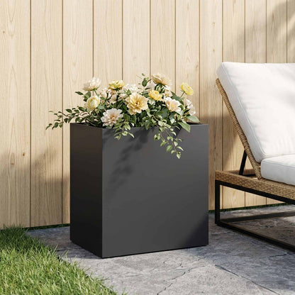 Vaso da giardino Nero 50 x 30 x 40 cm Acciaio laminato a freddo