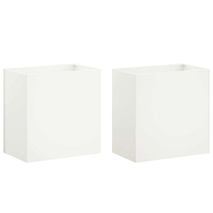 Vaso da giardino 2 pz Bianco 50 x 30 x 40 cm