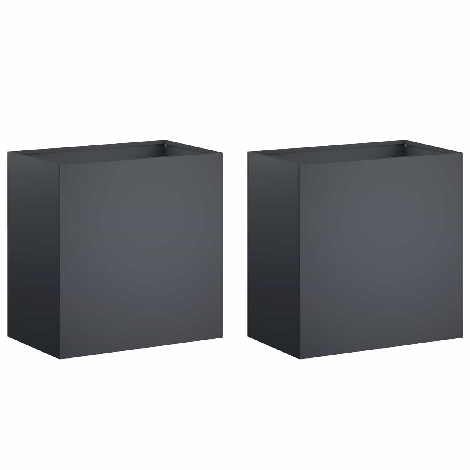 Vaso da giardino 2 pz Antracite 50 x 30 x 40 cm | homemem39