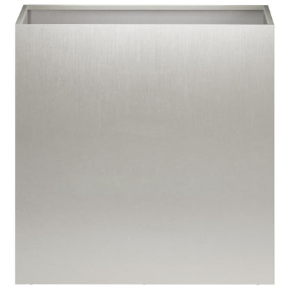 Vaso da giardino 2 pz Argento 50 x 30 x 40 cm Acciaio Inox | homemem39