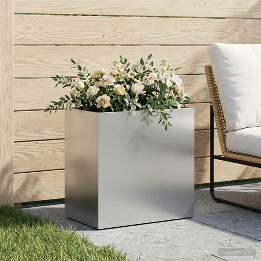 Vaso da giardino Argento 50 x 30 x 40 cm Acciaio zincato | homemem39