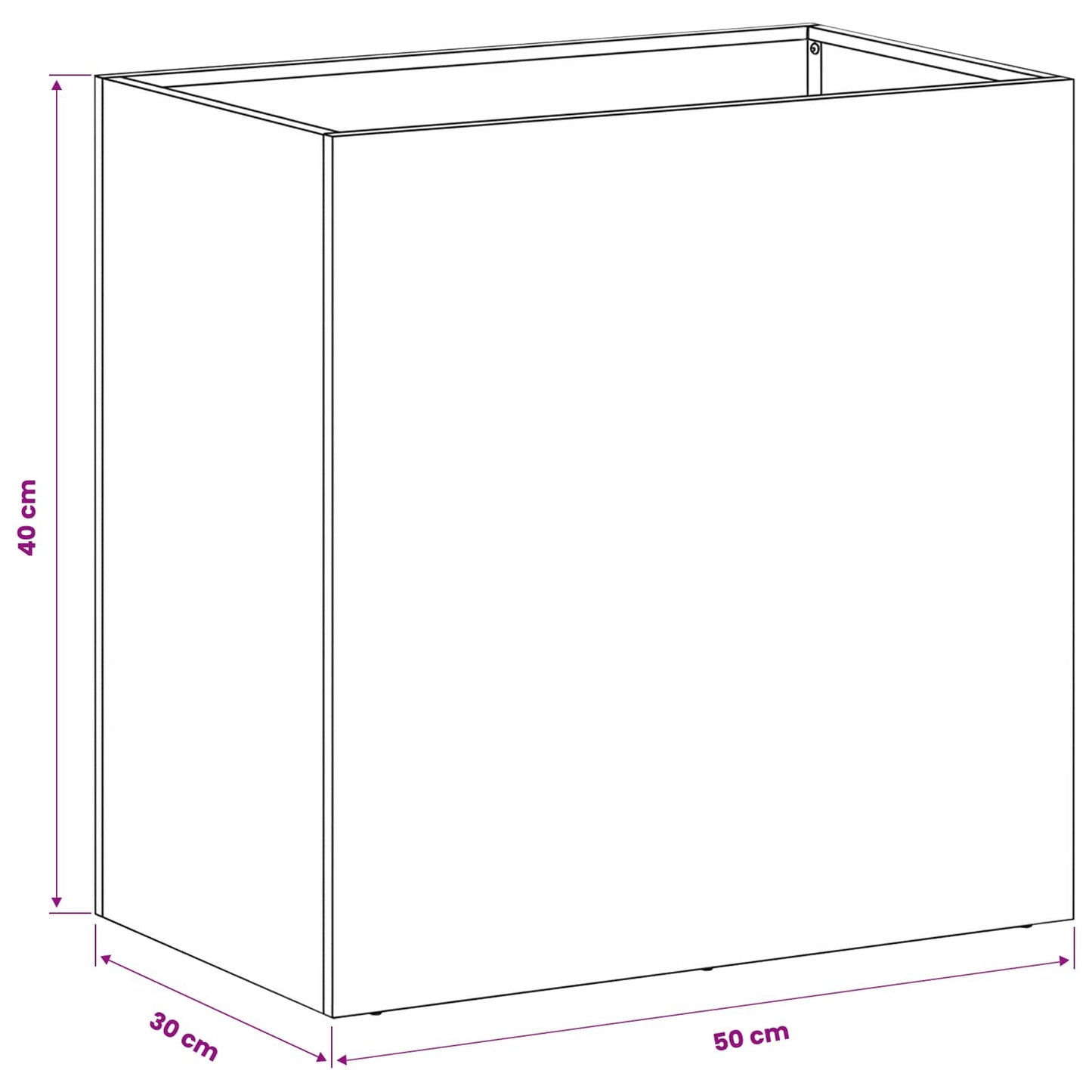 Vaso da giardino 2 pz Ruggine 50 x 30 x 40 cm Acciaio Corten | homemem39