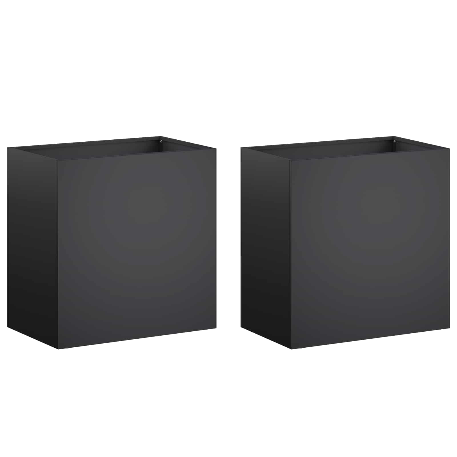 Vaso da giardino 2 pz Nero 50 x 30 x 50 cm | homemem39