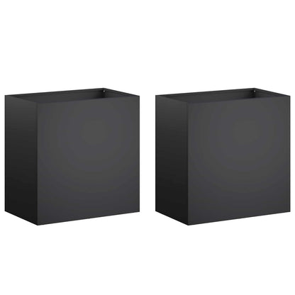 Vaso da giardino 2 pz Nero 50 x 30 x 50 cm | homemem39