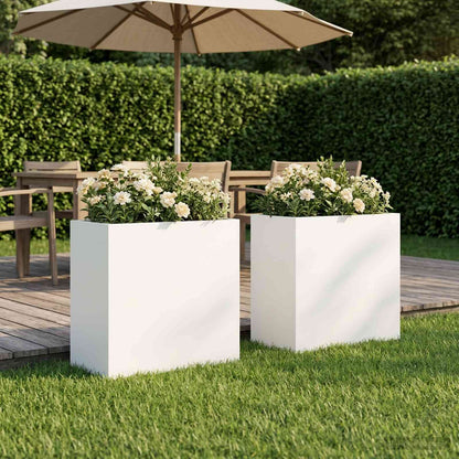 Vaso da giardino 2 pz Bianco 50 x 30 x 50 cm | homemem39