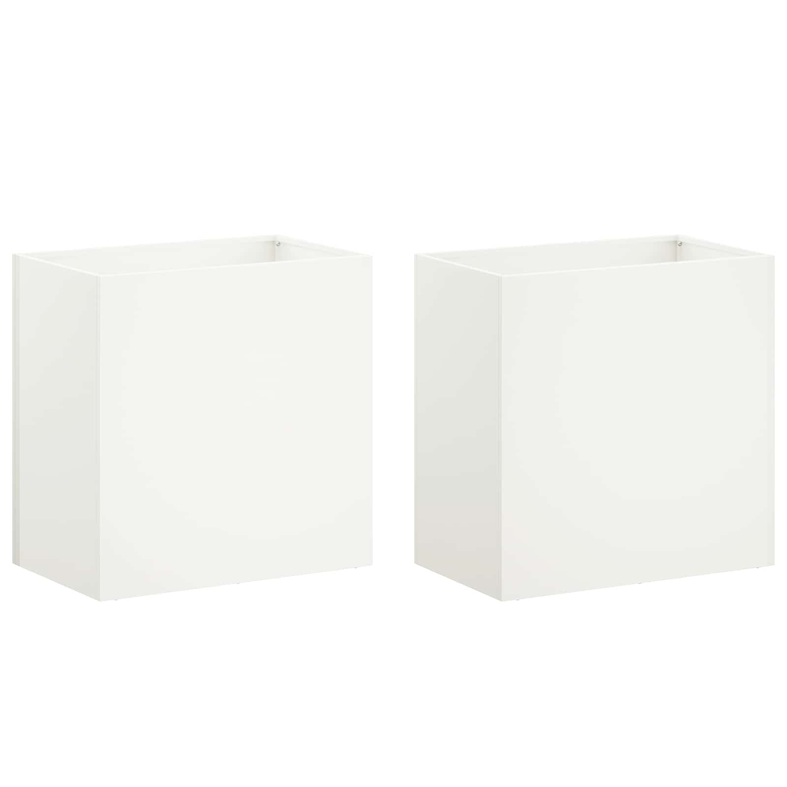 Vaso da giardino 2 pz Bianco 50 x 30 x 50 cm | homemem39