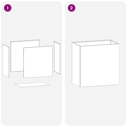 Vaso da giardino Antracite 50 x 30 x 50 cm | homemem39