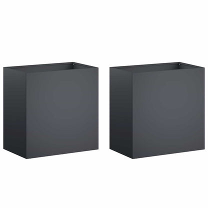 Vaso da giardino 2 pz Antracite 50 x 30 x 50 cm