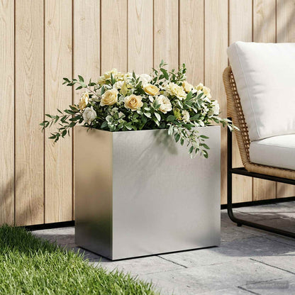 Vaso da giardino Argento 50 x 30 x 50 cm Acciaio Inox | homemem39