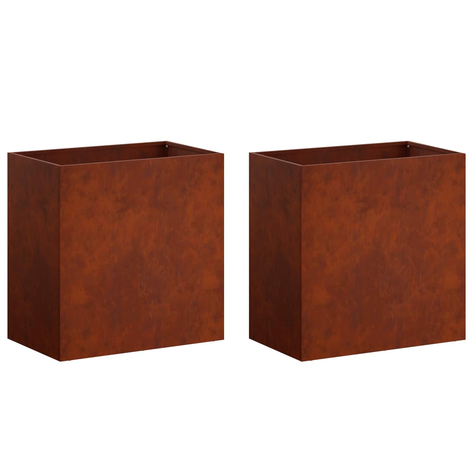 Vaso da giardino 2 pz Ruggine 50 x 30 x 50 cm Acciaio Corten | homemem39