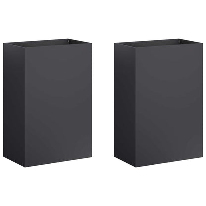 Vaso da giardino 2 pz Nero 50 x 30 x 75 cm