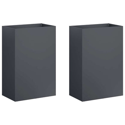 Vaso da giardino 2 pz Antracite 50 x 30 x 75 cm | homemem39