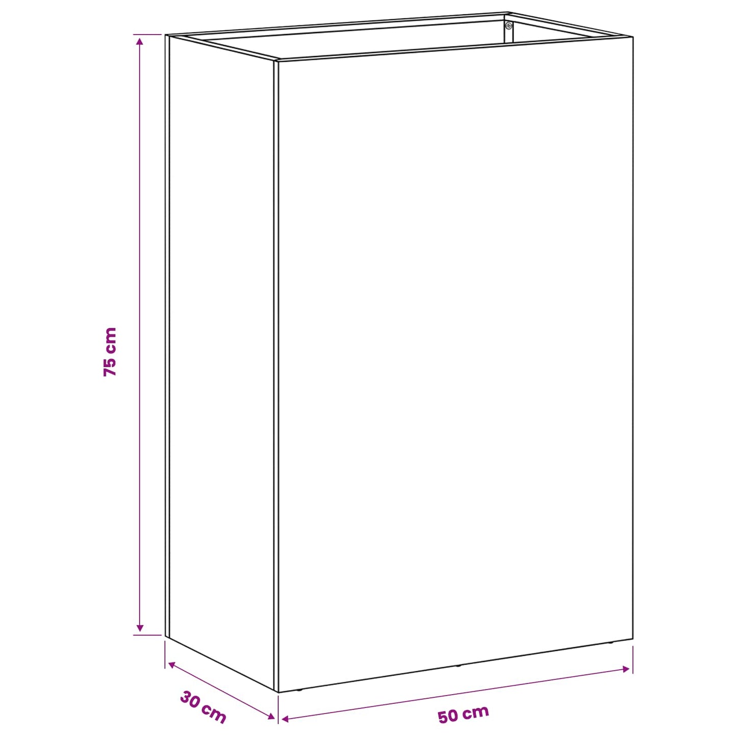 Vaso da giardino 2 pz Antracite 50 x 30 x 75 cm | homemem39