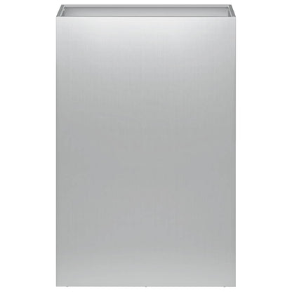 Vaso da giardino 2 pz Argento 50 x 30 x 75 cm Acciaio zincato | homemem39