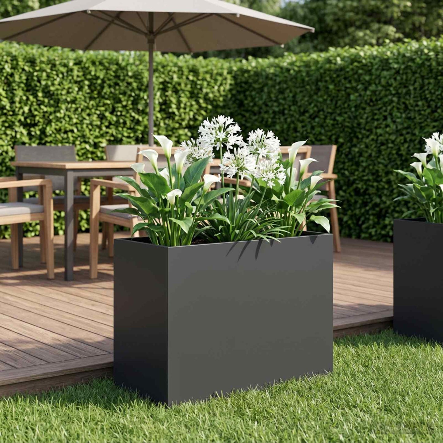 Vaso da giardino Nero 60 x 30 x 40 cm Acciaio laminato a freddo