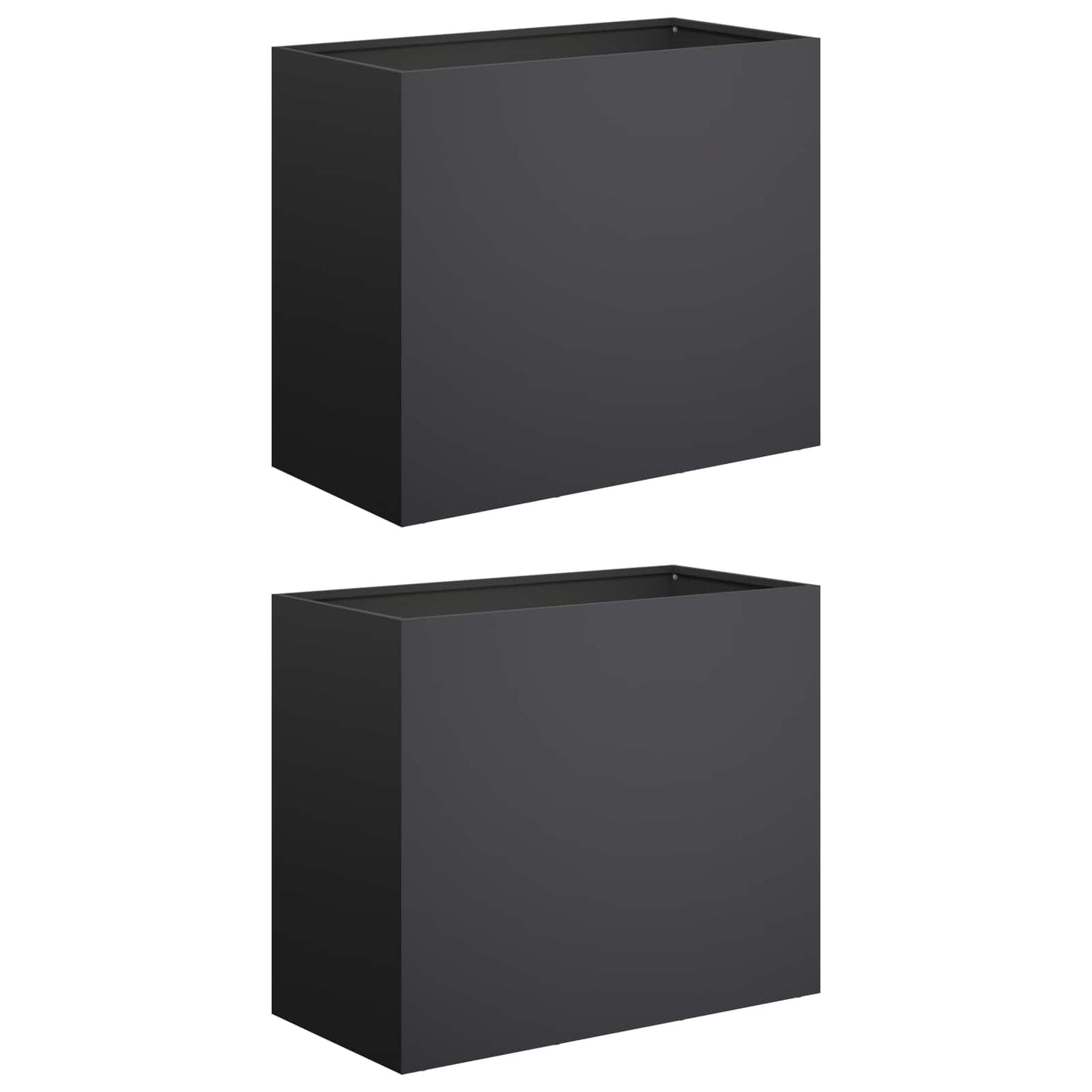 Vaso da giardino 2 pz Nero 60 x 30 x 40 cm | homemem39