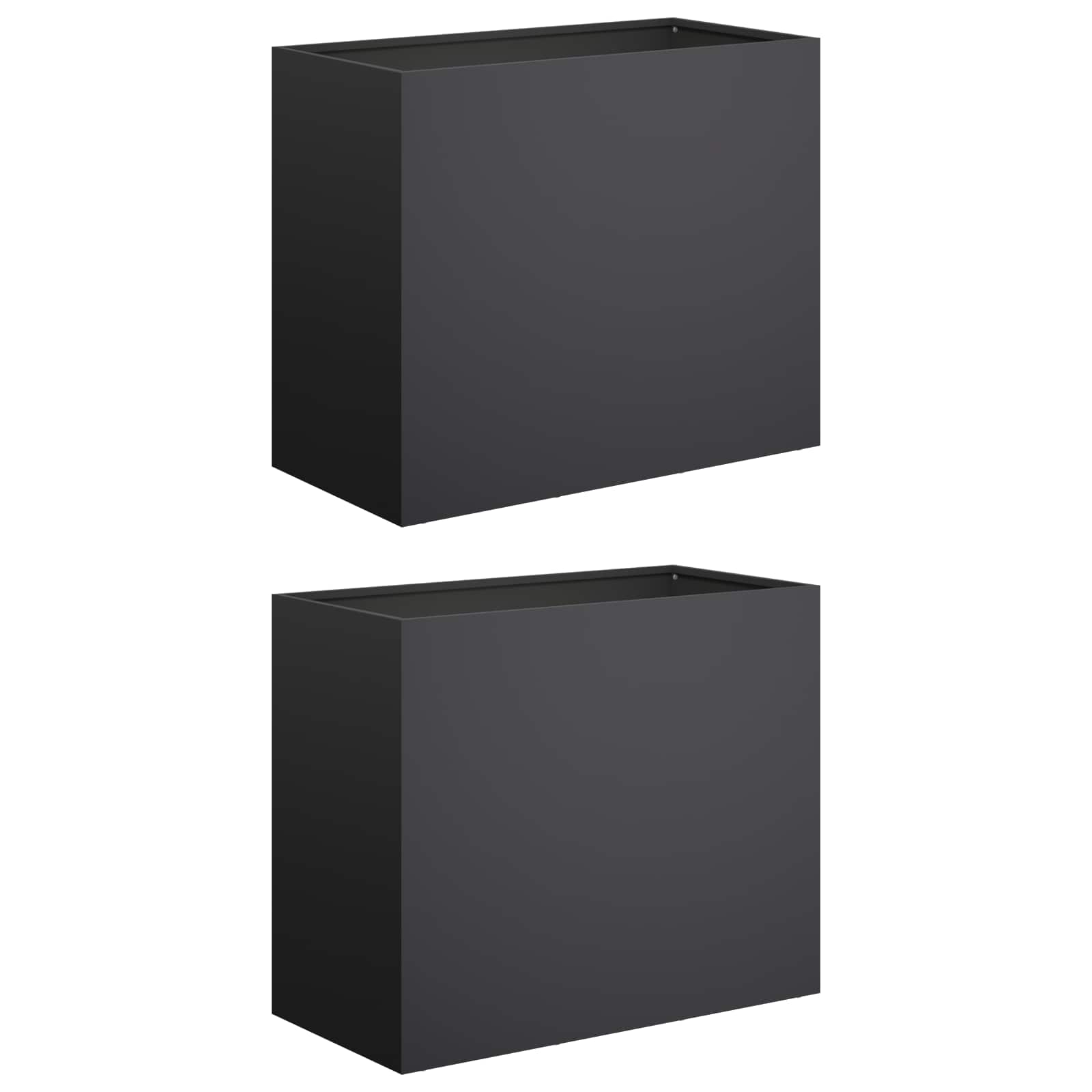 Vaso da giardino 2 pz Nero 60 x 30 x 40 cm | homemem39