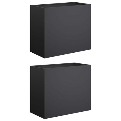 Vaso da giardino 2 pz Nero 60 x 30 x 40 cm | homemem39