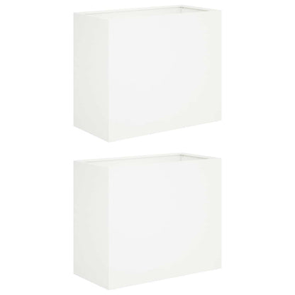 Vaso da giardino 2 pz Bianco 60 x 30 x 40 cm | homemem39