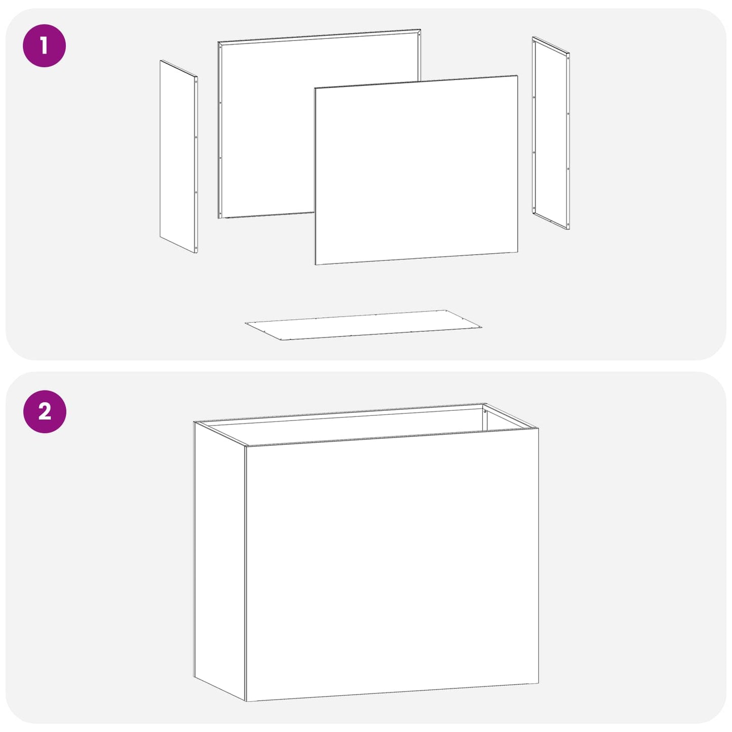 Vaso da giardino Antracite 60 x 30 x 40 cm | homemem39