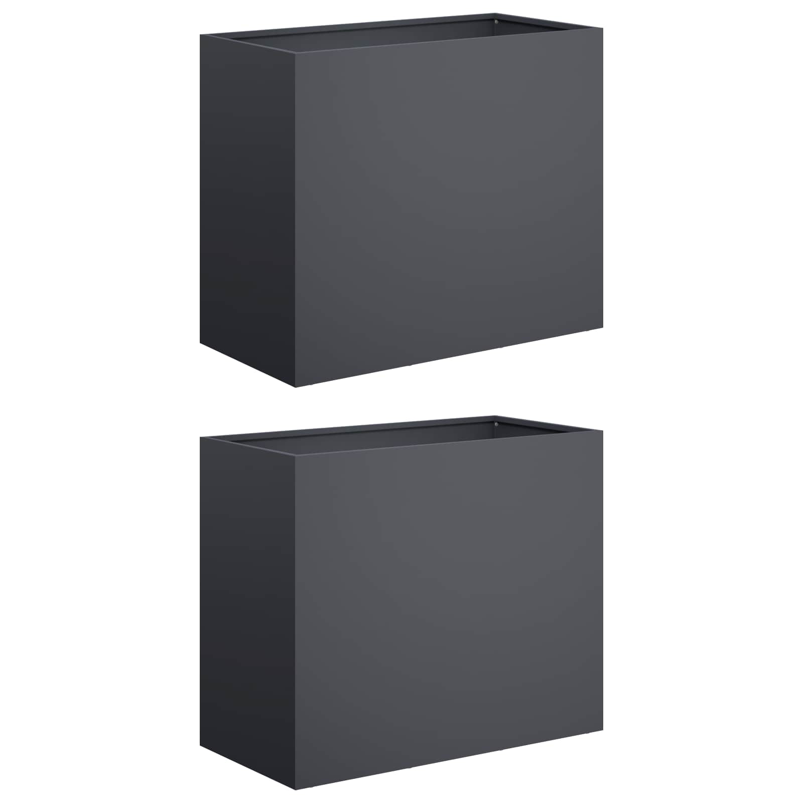 Vaso da giardino 2 pz Antracite 60 x 30 x 40 cm | homemem39