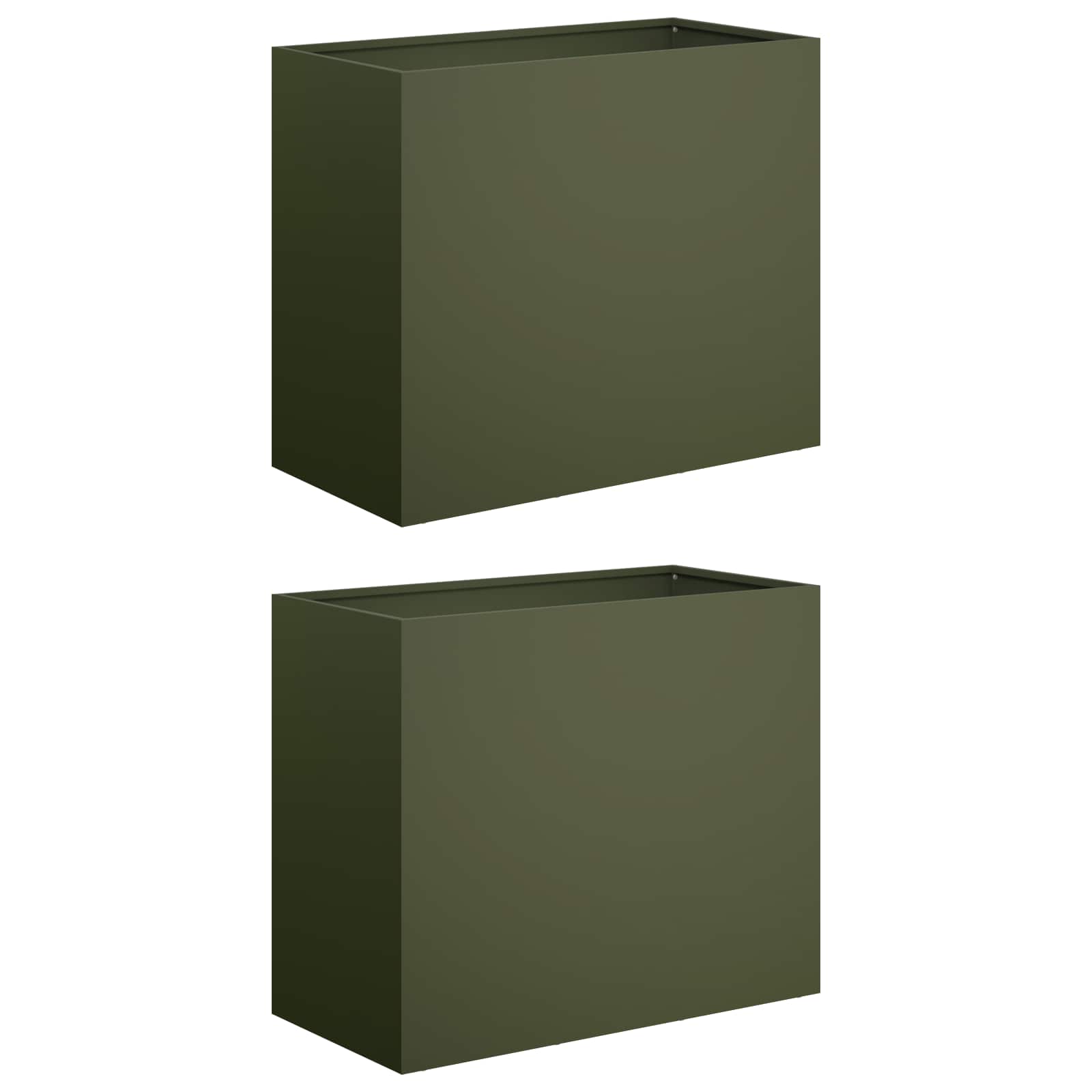 Vaso da giardino 2 pz Verde Oliva 60 x 30 x 40 cm | homemem39