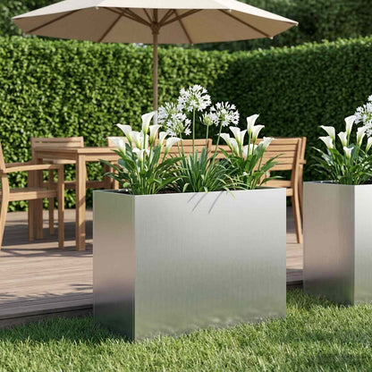 Vaso da giardino Argento 60 x 30 x 40 cm Acciaio zincato