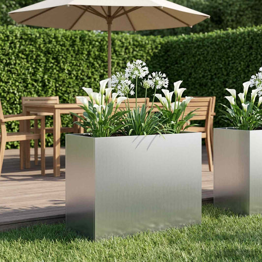 Vaso da giardino Argento 60 x 30 x 40 cm Acciaio zincato - homemem39