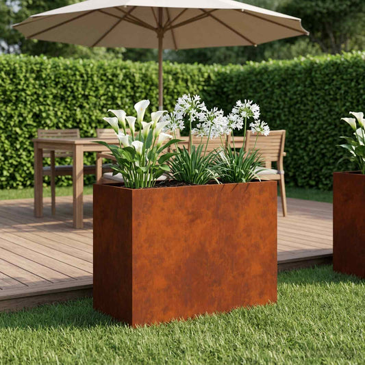 Vaso da giardino Ruggine 60 x 30 x 40 cm Acciaio Corten - homemem39