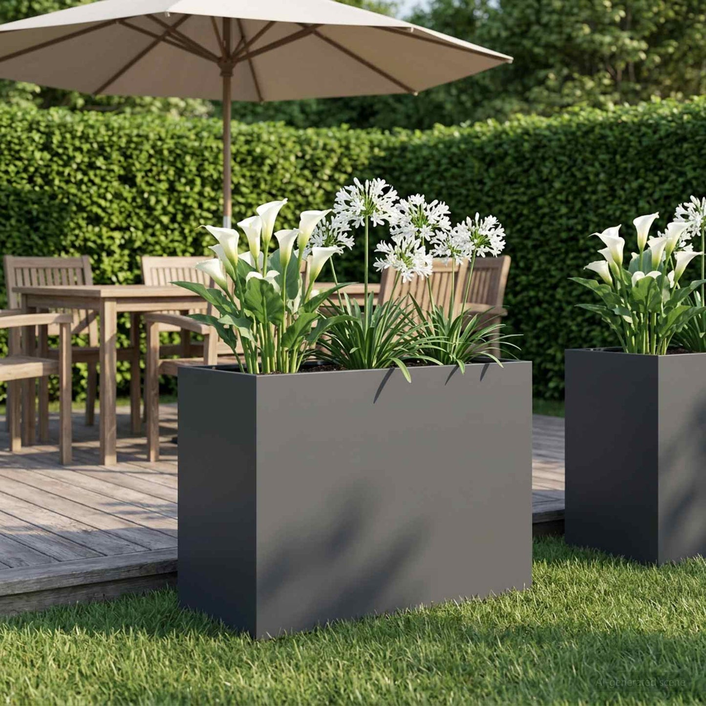 Vaso da giardino Antracite 60 x 30 x 50 cm