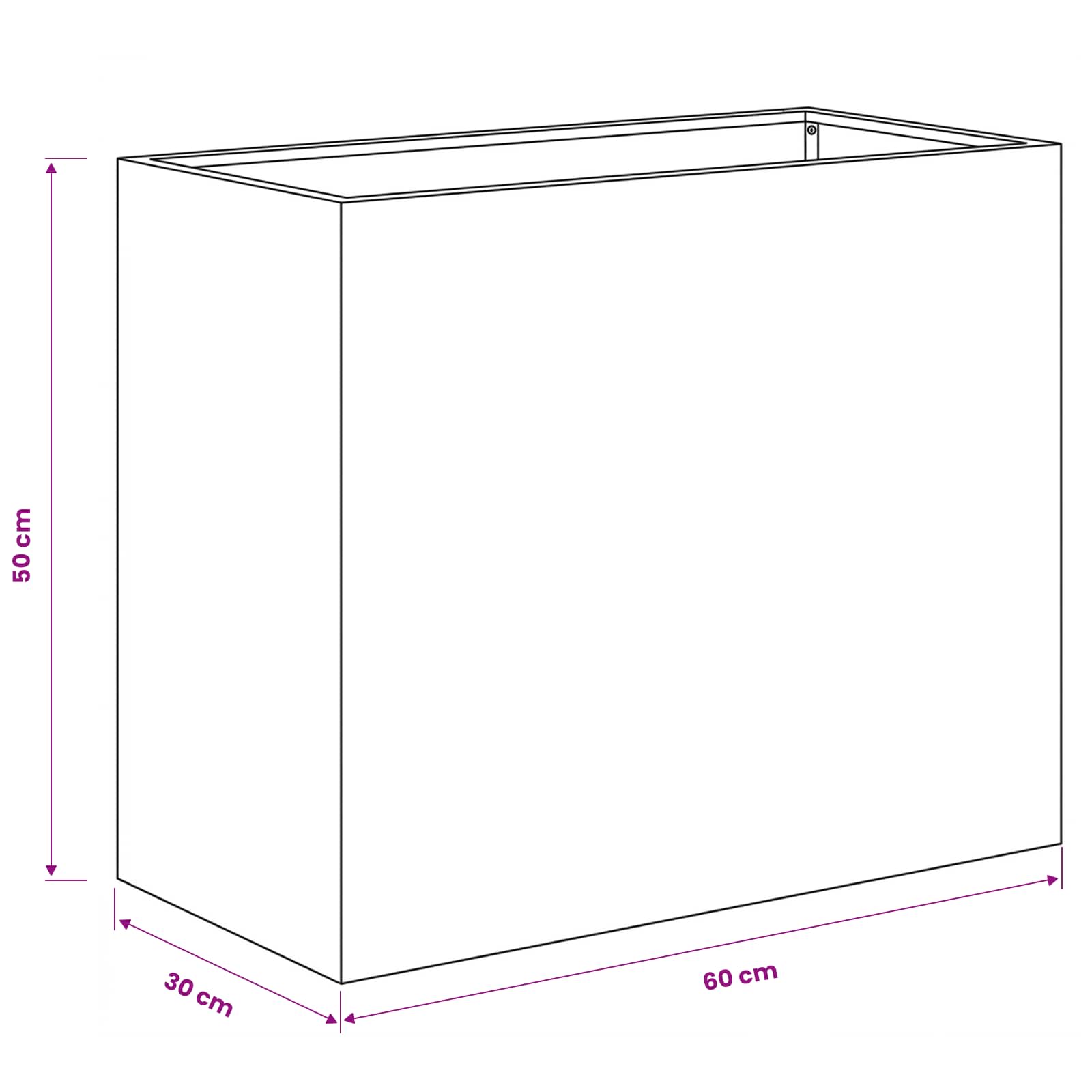 Vaso da giardino 2 pz Antracite 60 x 30 x 50 cm | homemem39