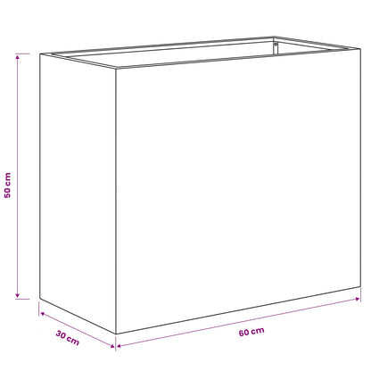 Vaso da giardino 2 pz Antracite 60 x 30 x 50 cm | homemem39