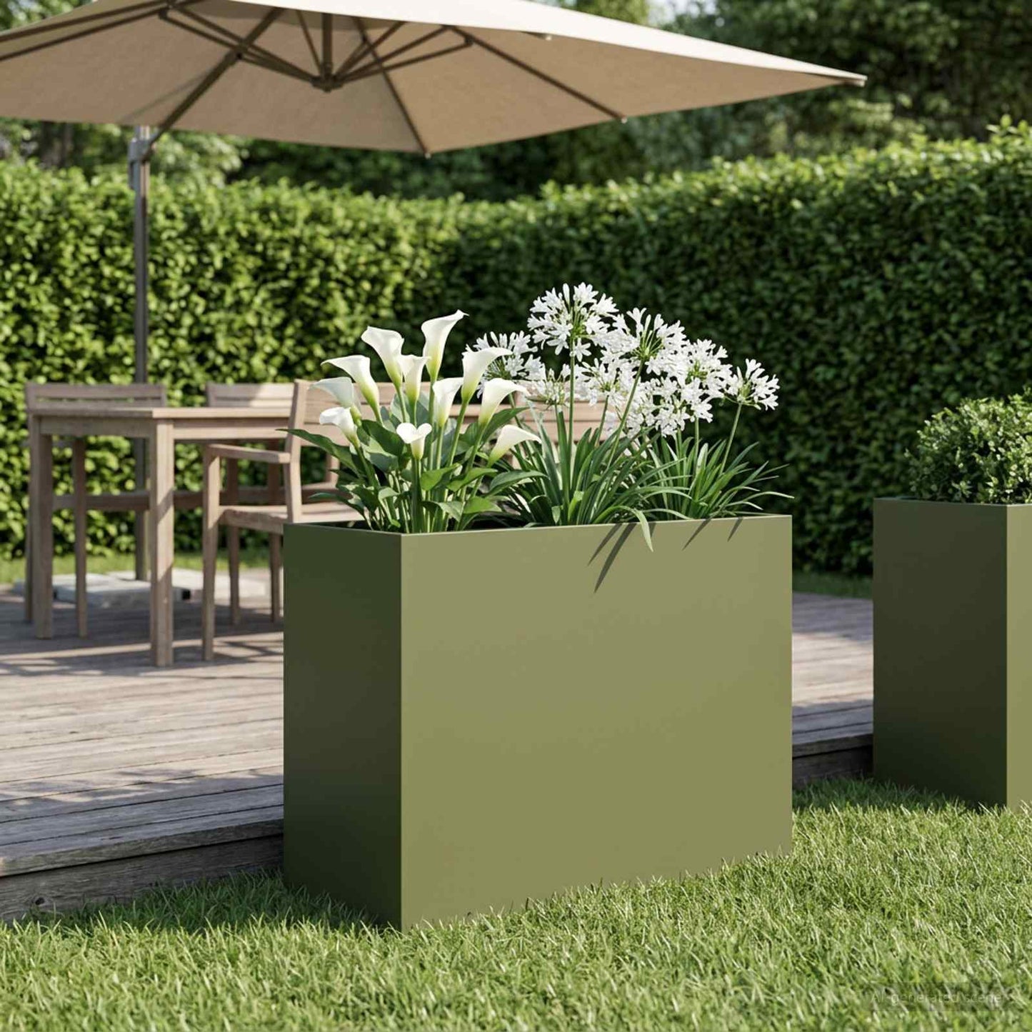 Vaso da giardino Verde Oliva 60 x 30 x 50 cm