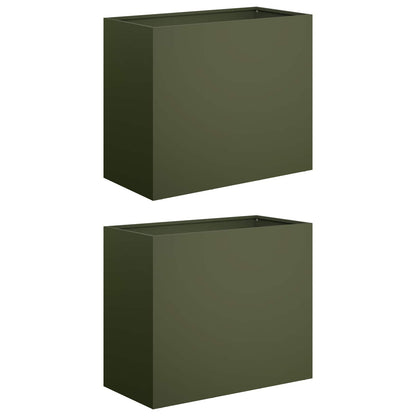 Vaso da giardino 2 pz Verde Oliva 60 x 30 x 50 cm