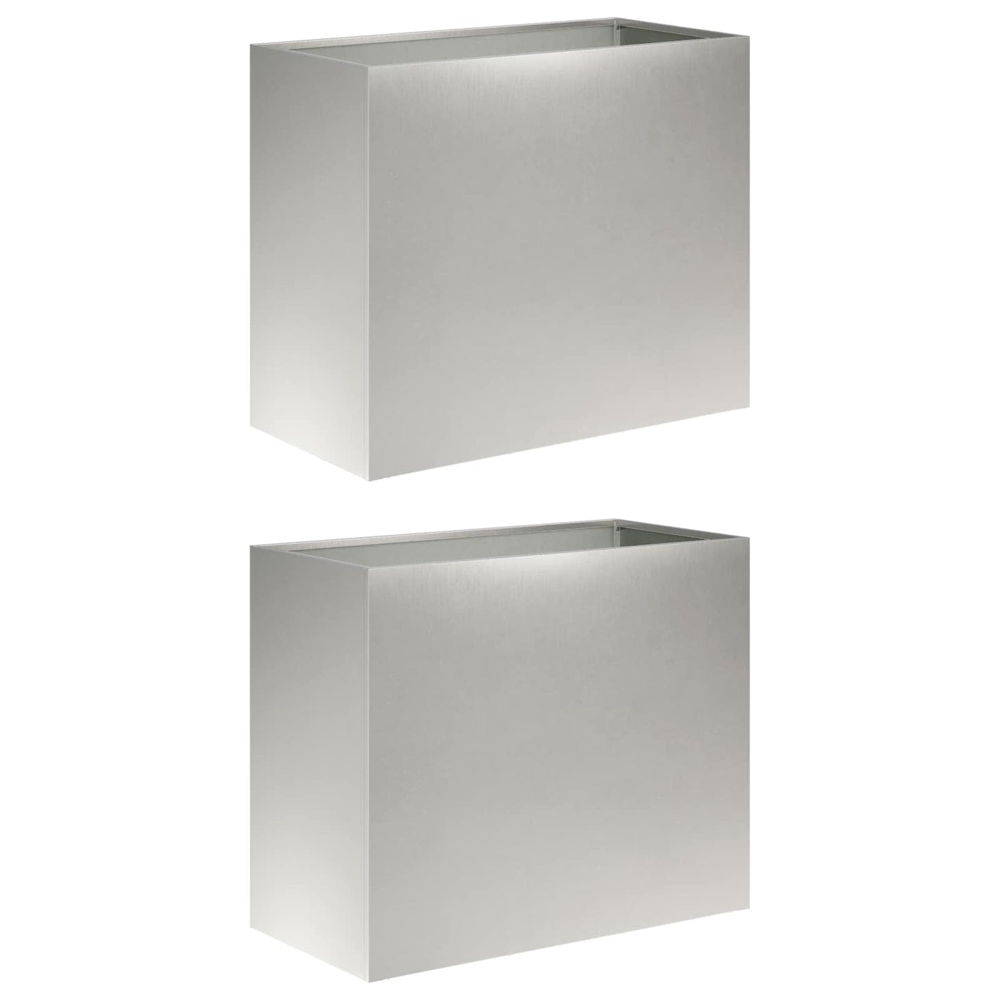 Vaso da giardino 2 pz Argento 60 x 30 x 50 cm Acciaio Inox | homemem39